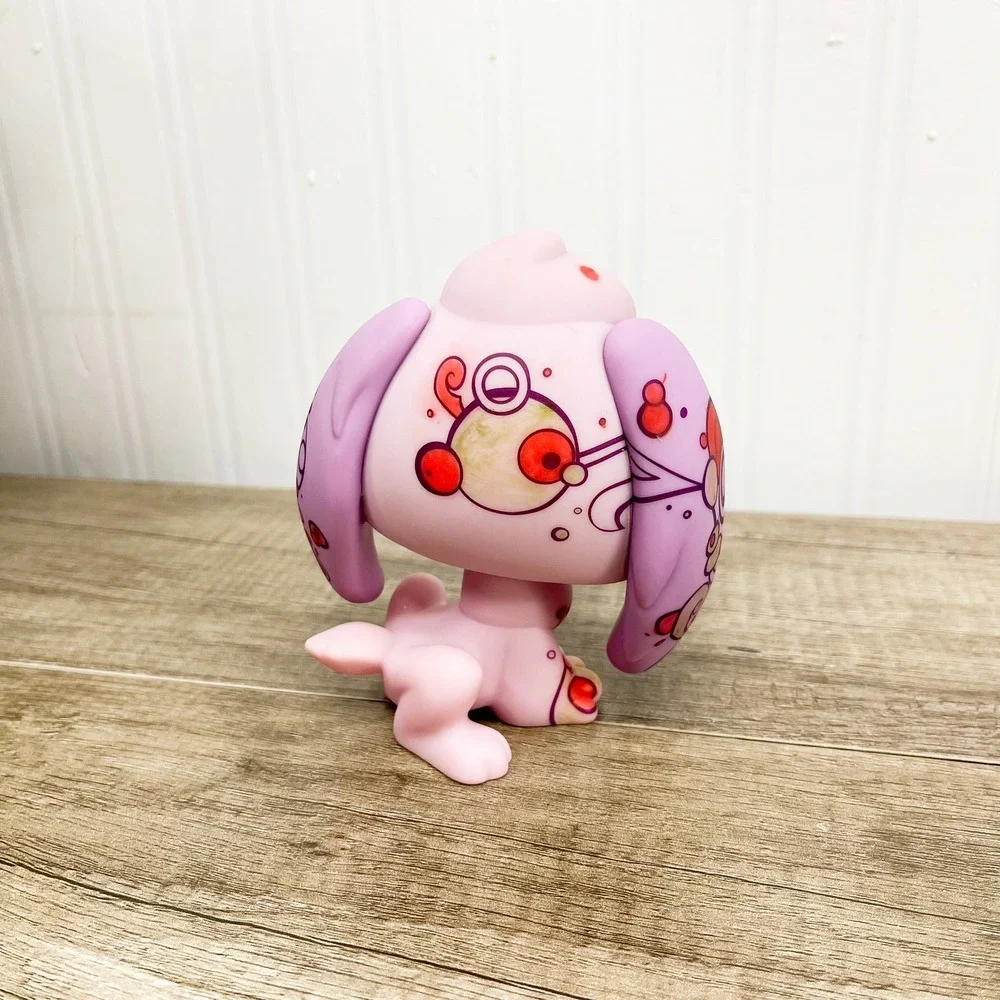 Littlest Pet Shop Deco Pet Bunny Rabbit Pink Floral Large Figure 2008 Hasbro